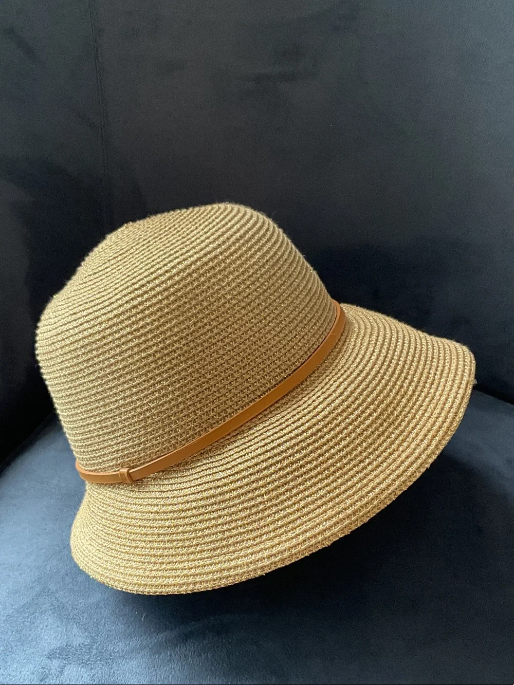 Talbots Gold and Tan Cloche Hat